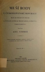 kniha Muší rody v československé republice klíč k určování much a vypsání, kterak škodí lidem, zvířectvu i rostlinstvu, A. Vimmer 1931