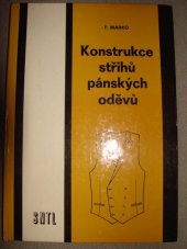 kniha Konstrukce střihů pánských oděvů učeb. text pro stř. odb. učiliště, SNTL 1985
