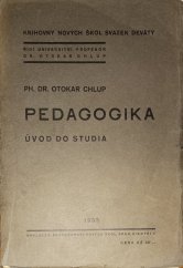 kniha Pedagogika úvod do studia, Společnost Nových škol 1933