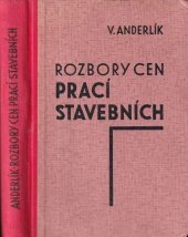 kniha Rozbory cen prací stavebních, Heinz a spol. 1932