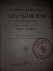 kniha Dáma s kameliemi Hra o pěti dějstvích, J.OTTO 1852