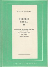 kniha Hudební nauka II Učebnice hudební nauky a intonace pro 4. až 7. ročník I. cyklu a II. cyklu lidových škol umění, Supraphon 1980