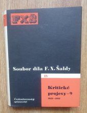 kniha Kritické projevy 9. - 1912-1915, Melantrich 1954