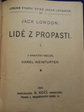 kniha Lidé z propasti I., B. Kočí 1924