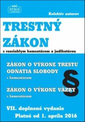 kniha Trestný zákon s rozsiahlym komentárom a judikatúrou Zákon o výkone trestu odňatia slobody, Zákon o výkone väzby s komentárom, Nová práca 2025