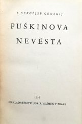 kniha Puškinova nevěsta, Jos. R. Vilímek 1936