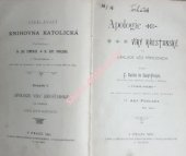 kniha Apologie víry křesťanské na základě věd přírodních, Cyrilo-Methodějská knihtiskárna a nakladatelství V. Kotrba 1897