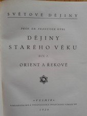 kniha Dějiny starého věku. Díl I, - Orient a Řekové, Vesmír 1924