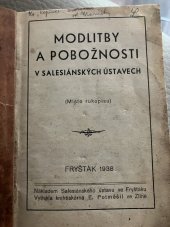 kniha Modlitby a pobožnosti v salesiánských ústavech (místo rukopisu), Salesiánský ústav 1938