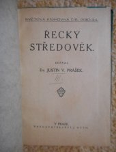 kniha Řecký středověk, J. Otto 1919