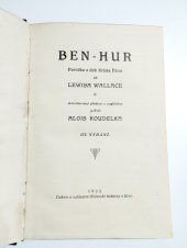 kniha Ben Hur III. Povídka z dob Krista Pána, Občanská tiskárna 1922