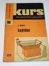 kniha Leptání technologie leptání kovů, skla, minerálů a plastických hmot, SNTL 1964