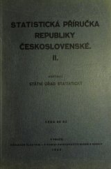 kniha Statistická příručka republiky Československé, Státní úřad statistický 1920