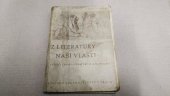 kniha Z literatury naší vlasti Výbor z č. lit. 19. a 20. stol. : Pom. kn. pro gymn. a výběr. odb. šk. na šk. r. 1949/50, St. nakl., odd. odb. šk. 1950