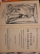 kniha Bakalář ze Salamanky, aneb, Příhody a dobrodružství Dona Cherubína z Rondy, Bohuslav Hendrich 1927