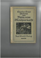 kniha Bubu vom Montparnasse, Kurt Wolff Verlag 1920