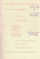 kniha Československá vlastivěda díl 9. - Technika, Sfinx 1929