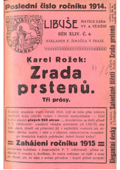 kniha Zrada prstenů tři prósy, F. Šimáček 1914