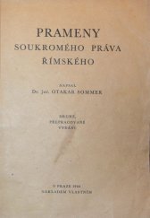 kniha Prameny soukromého práva římského, s.n. 1932
