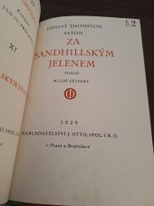 kniha Za sandhillským jelenem, J. Otto 1929