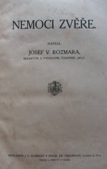 kniha Nemoci zvěře, J.V. Rozmara 1920