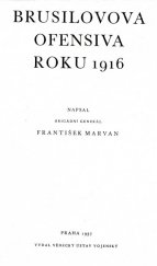 kniha Brusilovova ofensiva roku 1916, Vědecký ústav vojenský 1937