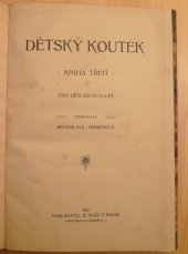 kniha Dětský koutek, B. Kočí 1907