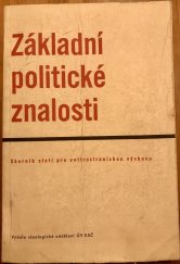 kniha Základní politické znalosti Sborník statí pro vnitrostranickou výchovu, Nakladatelství politické literatury 1963