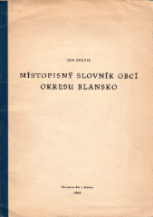 kniha Místopisný slovník obcí okresu Blansko, ONV 1966