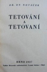 kniha Tetování a tetovaní, Moravské nakladatelství 1937