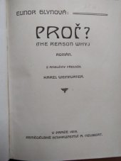 kniha Proč? román, Alois Neubert 1919