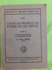 kniha Choix de prose et de poésie du XIXe siècle. Tome 1er, Emil Šolc 1931