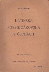 kniha Latinská poesie žákovská v Čechách, Filosofická fakulta University Komenského 1932