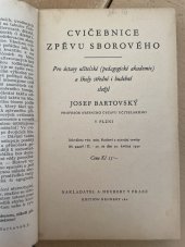 kniha Cvičebníce zpěvu sborového pro ústavy učitelské a školy střední i hudební, A. Neubert v Praze 1930