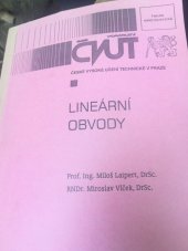 kniha Lineární obvody, ČVUT, Fakulta elektrotechnická 1999