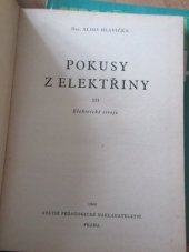 kniha Pokusy z elektřiny. 3. díl, - Elektrické stroje, SPN 1960