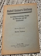 kniha Rudolf Steiners Stellung, Verlag 1922