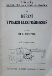 kniha Měření v praksi elektrárenské, I.L. Kober 1920