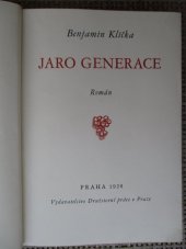 kniha Jaro generace román, Družstevní práce 1928