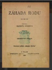 kniha Záhada rodu román, Politika 1928