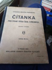 kniha Čítanka pro první třídu středních škol, Jednota českých filologů 1938