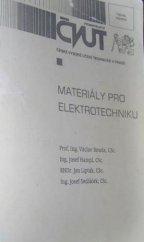 kniha Materiály pro elektrotechniku, ČVUT 2000