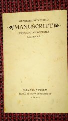 kniha Menhartovo písmo Manuscript, původní rukopisná latinka [Předběžná ukázka tří stupňů ...], Slévárna písem 1947