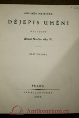 kniha Dějepis umění. Díl šestý, - Umění Nového věku IV, Jan Štenc 1936