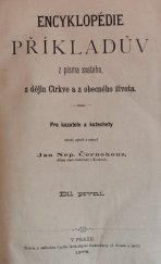 kniha Encyklopédie příkladův z písma svatého, z dějin Církve a z obecného života, Tiskem a nákladem Cyrillo-Methodějské knihtiskárny (J. Zeman a spol.) 1879