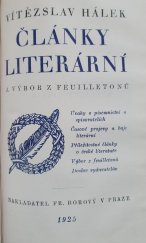 kniha Články literární a výbor z feuilletonů, Fr. Borový 1925