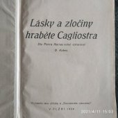 kniha Lásky a zločiny hraběte Cagliostra, Jan Kobes 1930