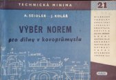 kniha Výběr norem pro dílny kovoprůmyslu, Práce 1951