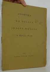 kniha Upomínka na oslavu Josefa Manesa roku 1920, Mánes 1920
