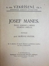 kniha Josef Manes život, utrpení a práce velkého umělce, Svatopluk Hrnčíř 1920